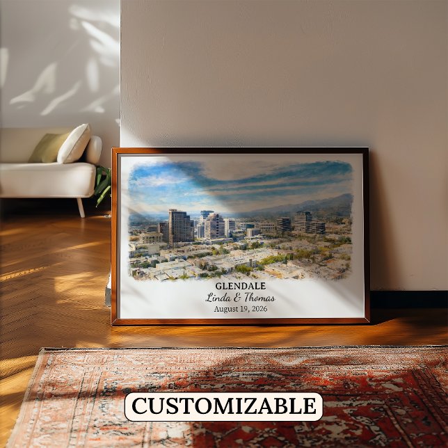 Custom Glendale Wall Art, California Poster (Creator Uploaded)