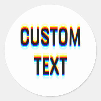 Custom Glitched Text Effect – Distorted Typography Classic Round Sticker