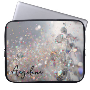 Custom Glitter and Diamonds Laptop Sleeve
