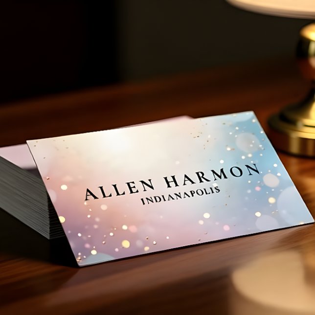 Custom Glitter Blue Opal Stone Background Business Card (Creator Uploaded)