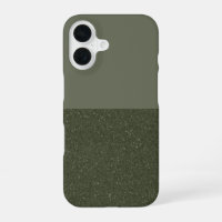 Custom Glitter & Matte Moss iPhone 16 Case