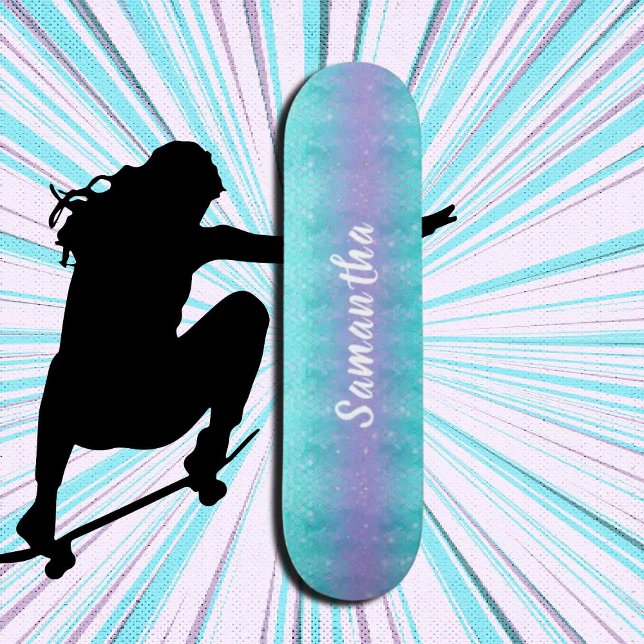 Custom Glitter Mermaid  Skateboard (Girl Power, Original and best online Zazzle skateboard shop- Urban Warrior)