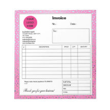 Custom Glitter Pink Cheetah Print Invoice