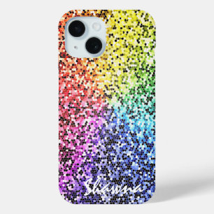 Custom Glitter Rainbow iPhone Case Sparkle