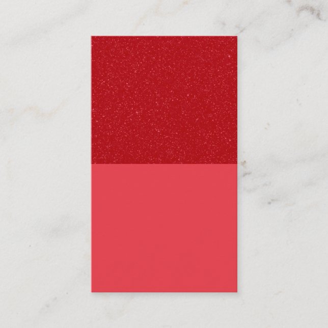 Custom Glitter Tomato Red Block Flat Place Card (Front)