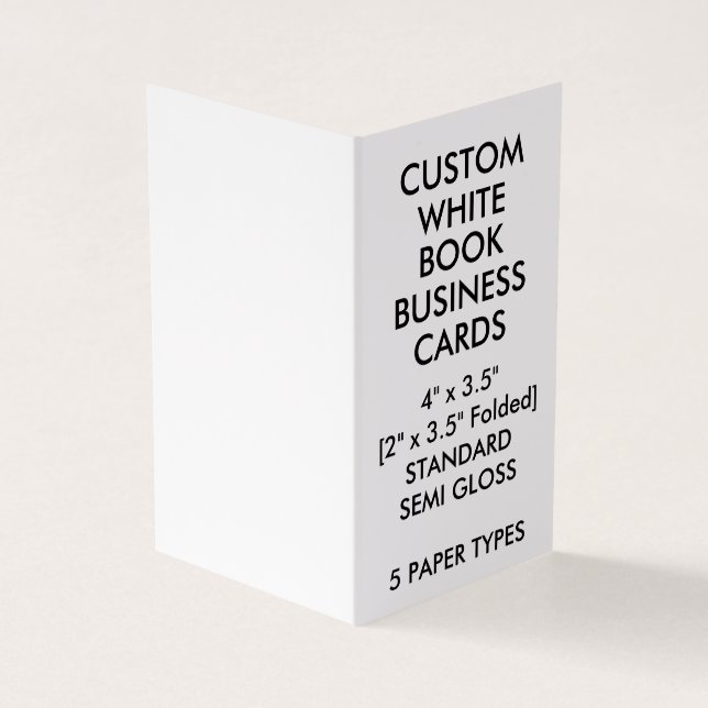 Custom GLOSSY Book Folded Business Cards 2" x 3.5" (Outside)