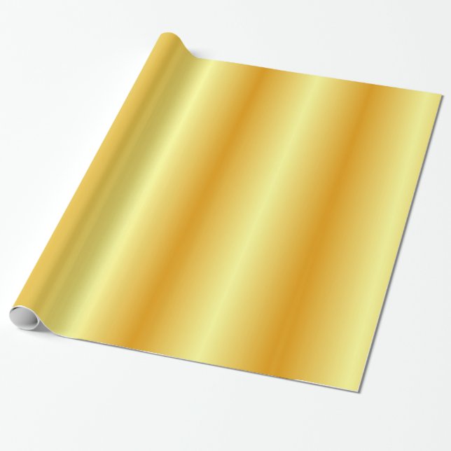 Custom Glossy Gold Look Elegant Modern Template Wrapping Paper (Unrolled)