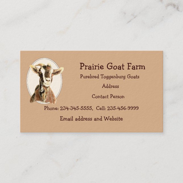 Custom Goat Farm Animal Business Card (Front)