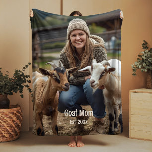Custom Goat Lover Sherpa Blanket Goat Mom Gifts