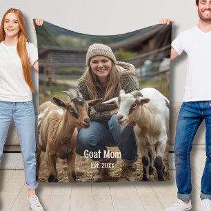 Custom Goat Mom Fleece Blanket Christmas Gift Idea
