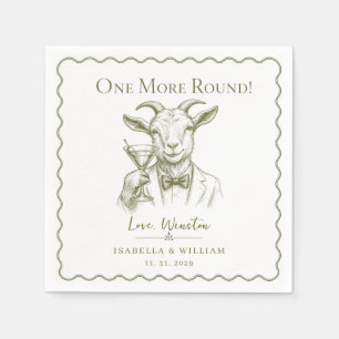 Custom Goat Wedding Farm Rustic Animal Cocktail Napkin