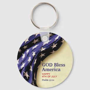 Custom GOD BLESS AMERICA Key Ring