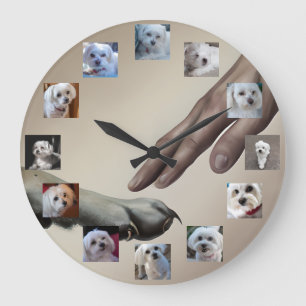 Custom God Created Dog 12-Year Puppy Your Photos Large Clock