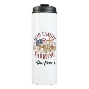 Custom “God Family Farming” Thermal Tumbler