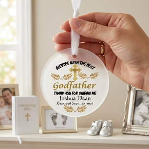 Custom Godfather Blessing Personalised Baptism Ornament