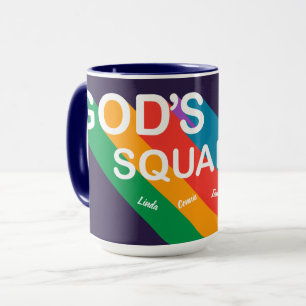 Custom God's Squad Retro Rainbow Script Christian Mug