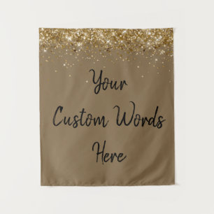 Custom Gold and Black Personalized Photobooth Prop Tapestry