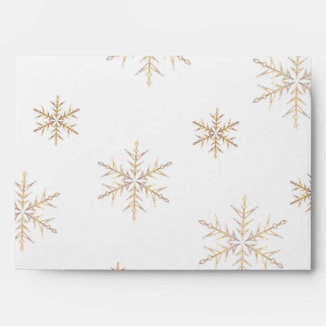 Custom Gold And White Christmas Envelopes (Front)