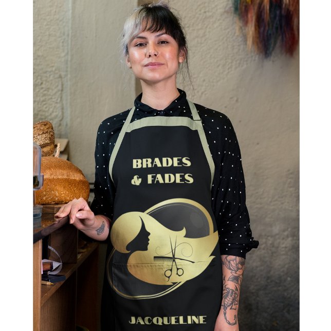 Custom Gold & Balck Hair Styling Apron (Creator Uploaded)