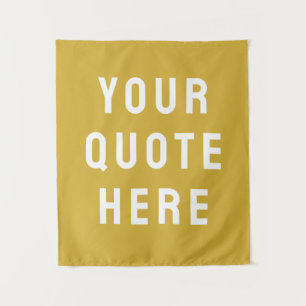 Custom Gold Banner Personalised Your Quote Wall Tapestry