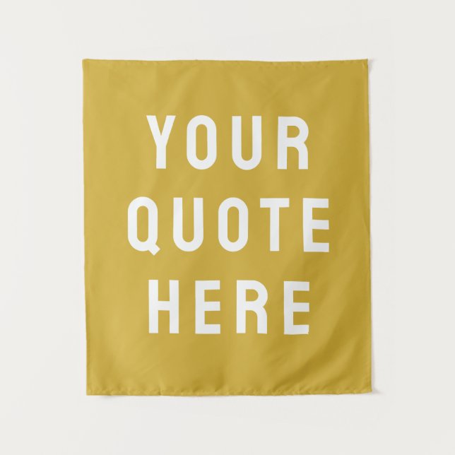 Custom Gold Banner Personalised Your Quote Wall Tapestry (Front)