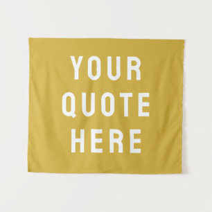 Custom Gold Banner Personalised Your Quote Wall Tapestry