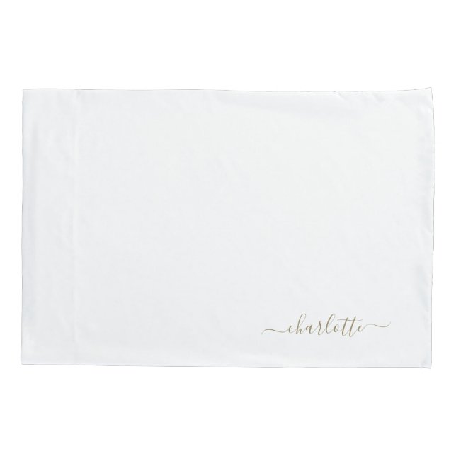 Custom Gold Bed Pillow  Pillowcase (Back)
