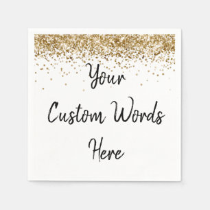 Custom Gold Birthday Party Anniversary Graduation Napkin