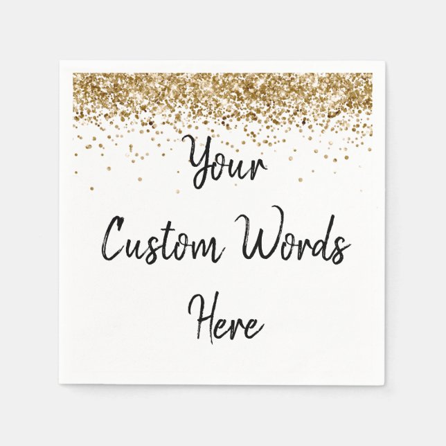 Custom Gold Birthday Party Anniversary Graduation Napkin (Front)