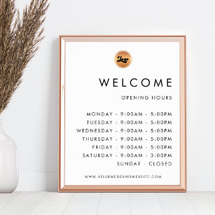 Custom Gold Business Company Logo Opening Hours Poster