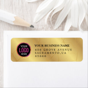 Custom gold Business Logo Return Address  Label