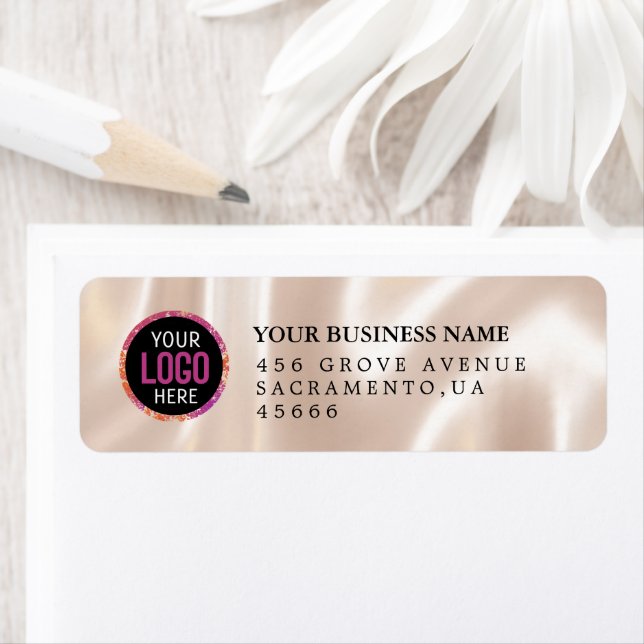 Custom gold Business Logo Return Address  Label (Insitu)