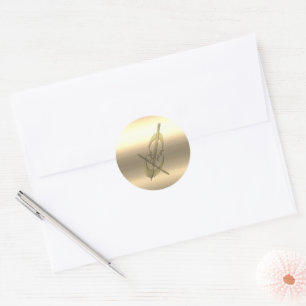 Custom Gold Cello Classic Round Sticker