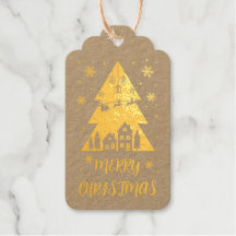 Custom gold Christmas tree design with sleigh