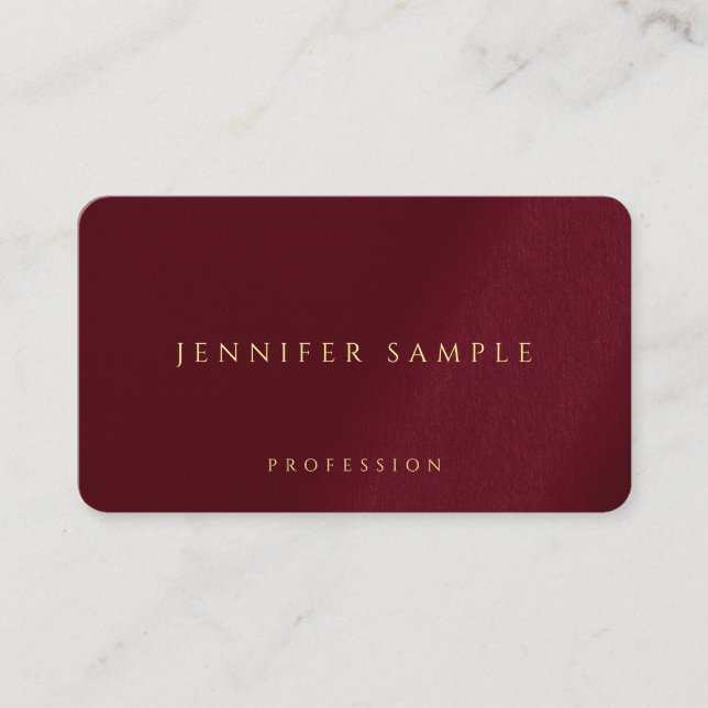 Custom Gold Colour Text Rounded Corner Luxury Business Card (Front)