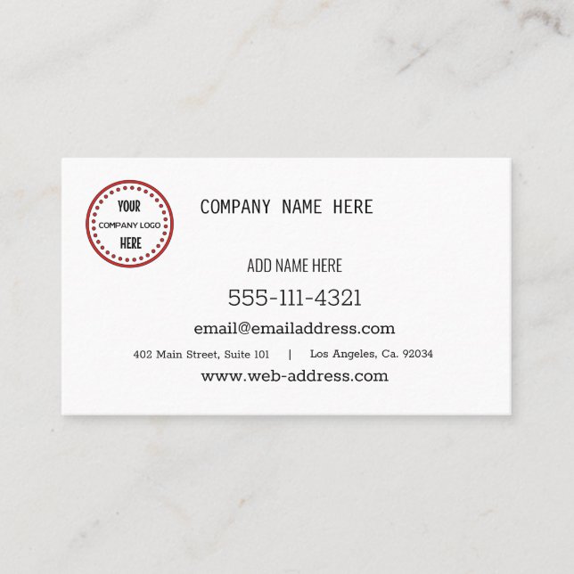 Custom Gold Company Business Card (Front)