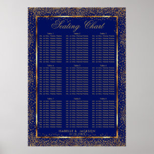 Custom - Gold Confetti and Dark Blue - 9 Seating Poster