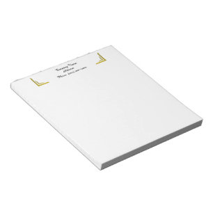 Custom Gold Corner Business Notepad