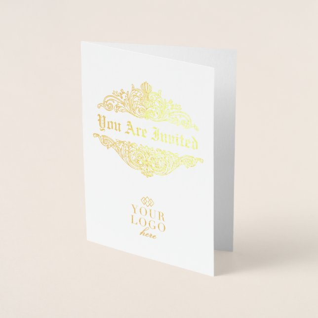 Custom Gold Corporate Elegant Event Invitation (Front)
