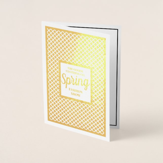 Custom Gold Fashion Show | Company Event Foil Card (Front)
