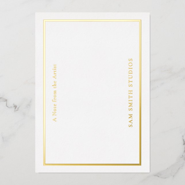 Custom Gold Foil Artist Thank You Card (Front)