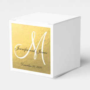Custom Gold Foil Coloured Monogram Favour Box 2