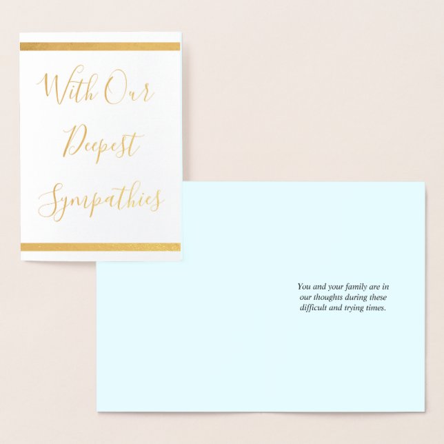 Custom Gold Foil Condolences Card (Display)
