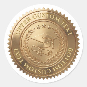 Custom Gold Foil Graduation Certificate Seal