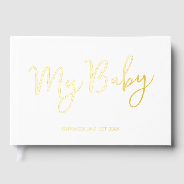 Custom Gold Foil My Baby Book Keepsake for Mother (Front)