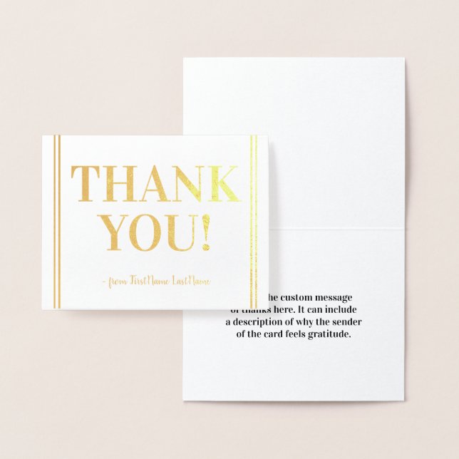 Custom Gold Foil "THANK YOU!" Card (Display)