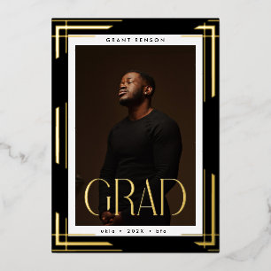 Custom Gold FrameD Photo Graduation Announcement