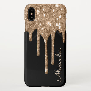 Custom Gold Glitter Black Script BUDGET iPhone Case
