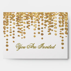 Custom Gold Glitter Confetti Look Envelope