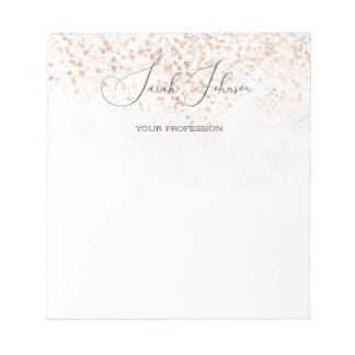Custom Gold Glitter Notepad